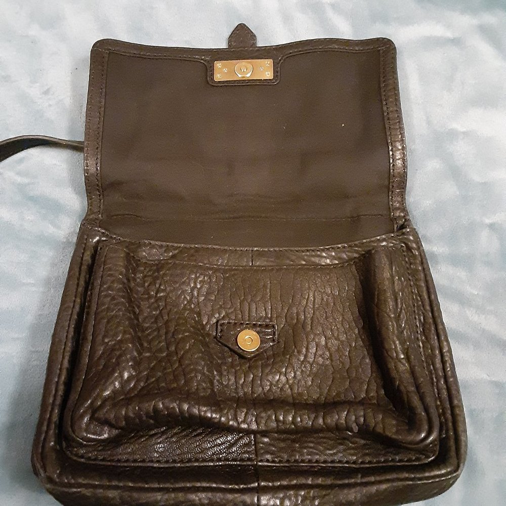 Fossil Pebble Leather Two sided Bag-Black